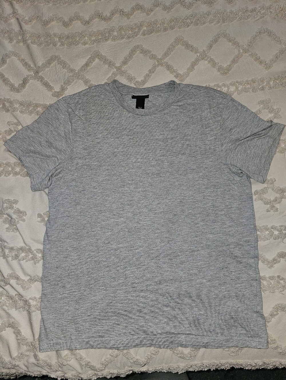 H&M Men's Crew Neck T-Shirt in Light Gray